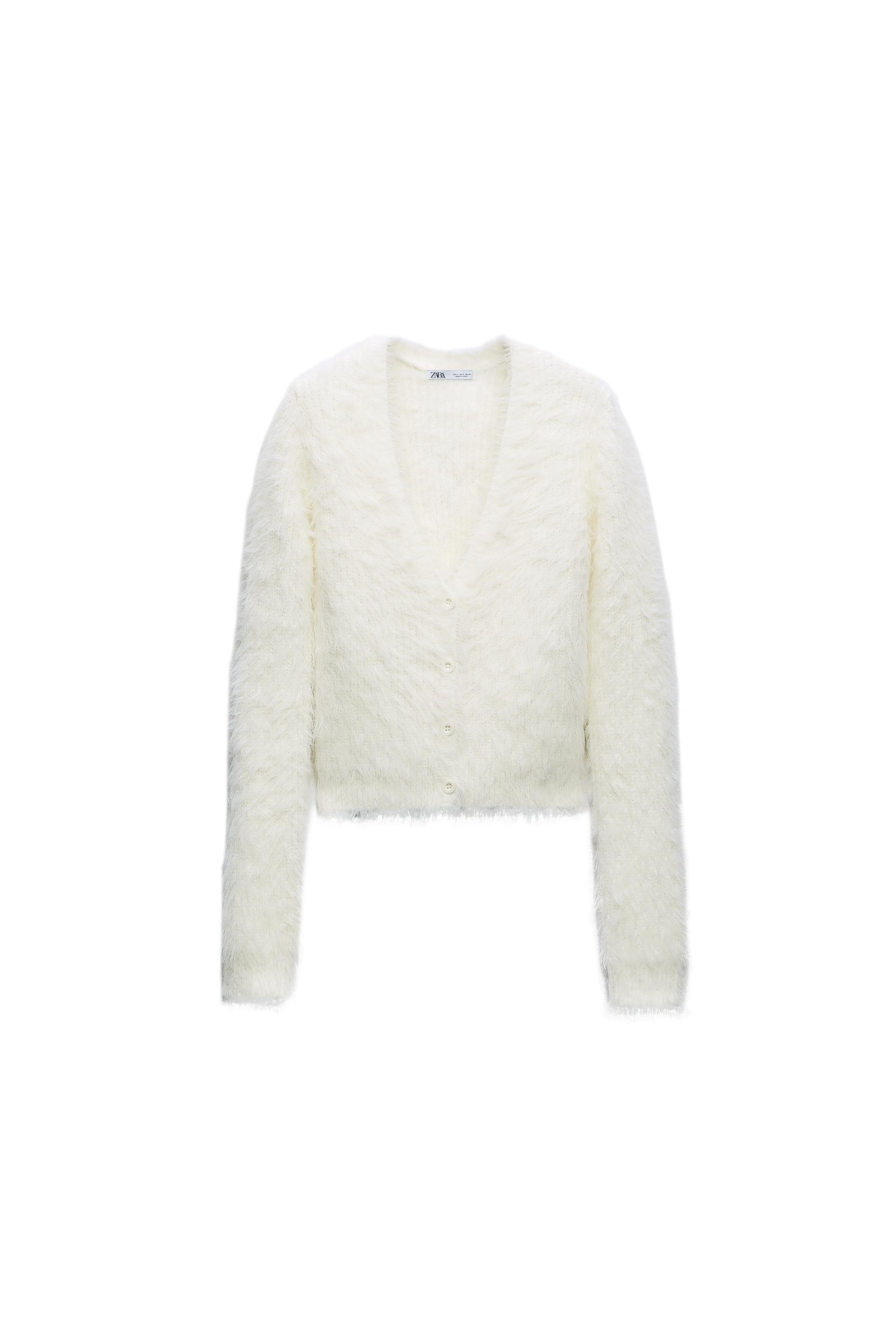 ZARA フェイクファーカーディガン オリーブ　our legacy似　L FAUX FUR CARDIGAN | SECOND HAND | Zara Preowned