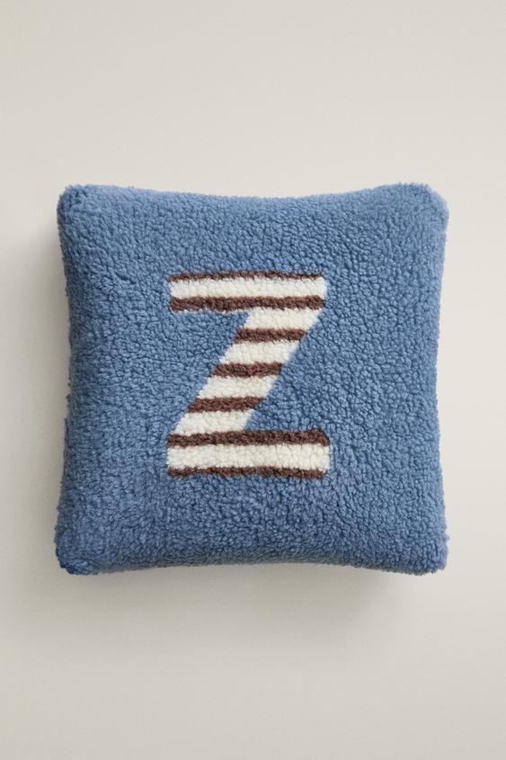 KINDERKISSEN TEDDYFELL BUCHSTABE Z - Blau von Zara - Bild 0