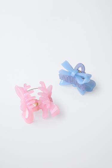 TWO-PACK OF BOW HAIR CLIPS - Pink by Zara - Image 2