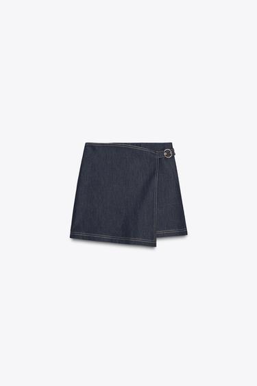 BUCKLE WRAP SKORT - Indigo by Zara