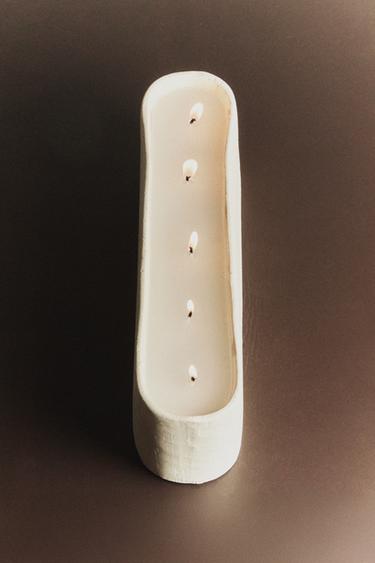 VELA DECORATIVA ALONGADA CERÂMICA - Branco da Zara