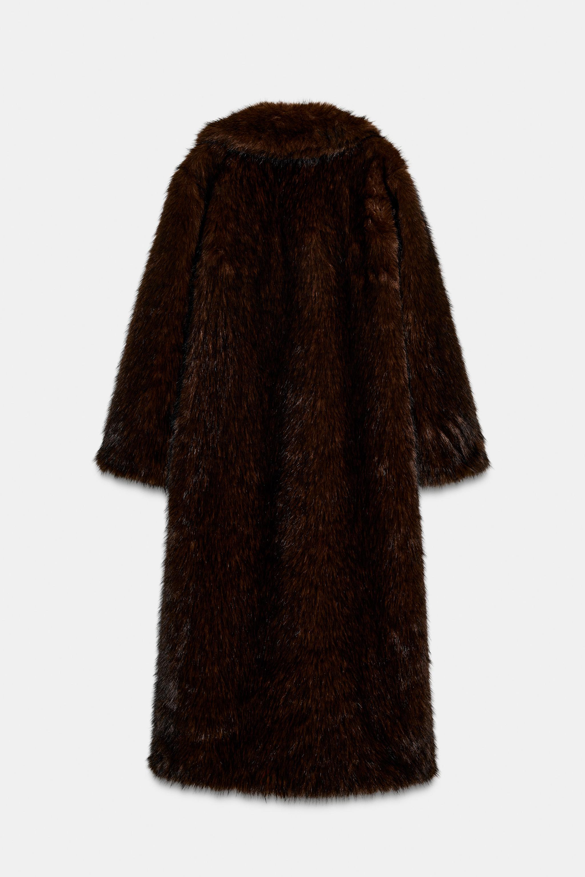 EXTRA LONG FAUX FUR COAT