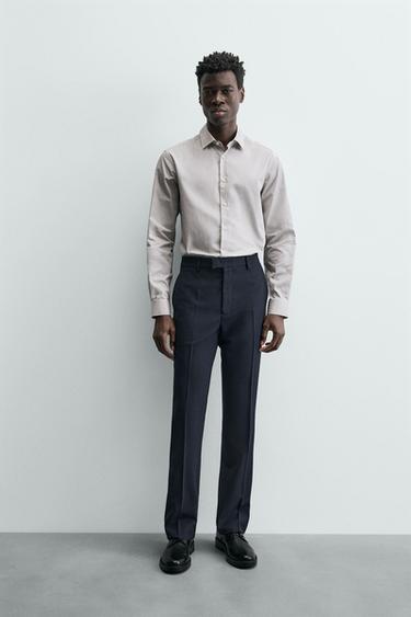 CAMISA SLIM FIT XADREZ - Areia da Zara - Imagem 0