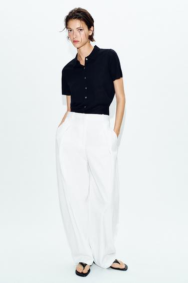 SHORT SLEEVE CARDIGAN - Navy blue by Zara