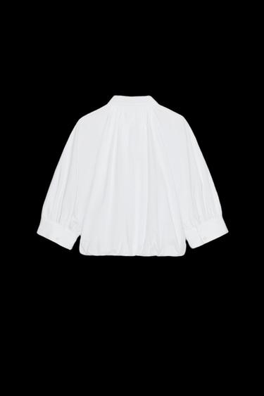 CAMISA MANGA ABULLONADA ZW COLLECTION - Blanco de Zara