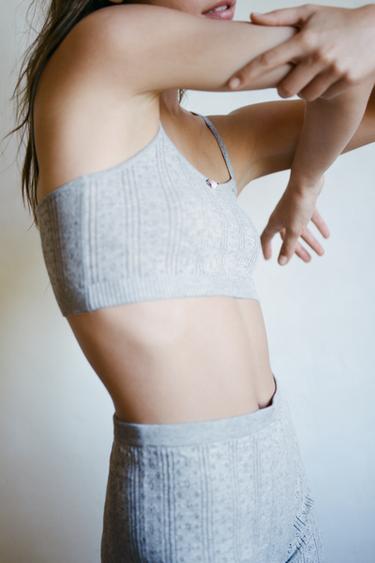 BRALETTE POINTELLE FLEUR - Gris de Zara - Image 1