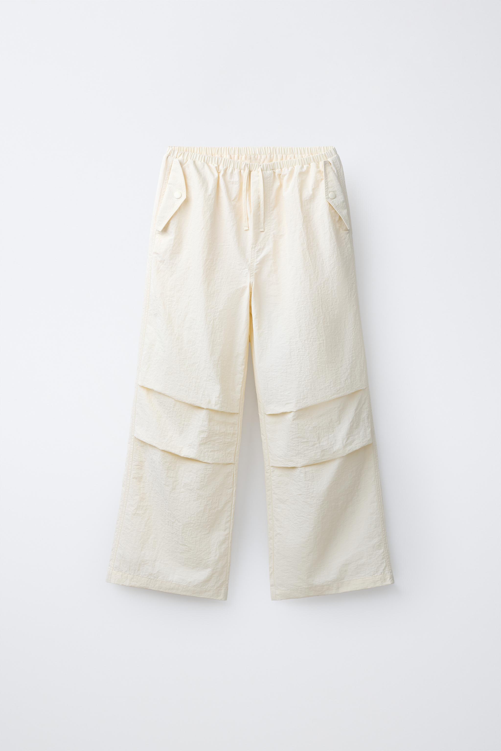 ナイロンワイドレッグパンツ - バター | ZARA Japan / 日本