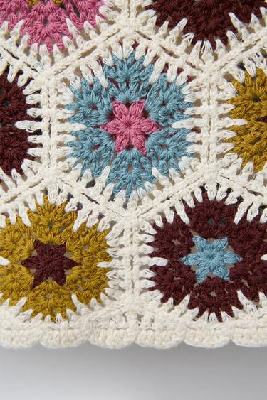 TOP EN MAILLE CROCHET À FLEURS ET FANTAISIE - Multicolore de Zara - Image 3
