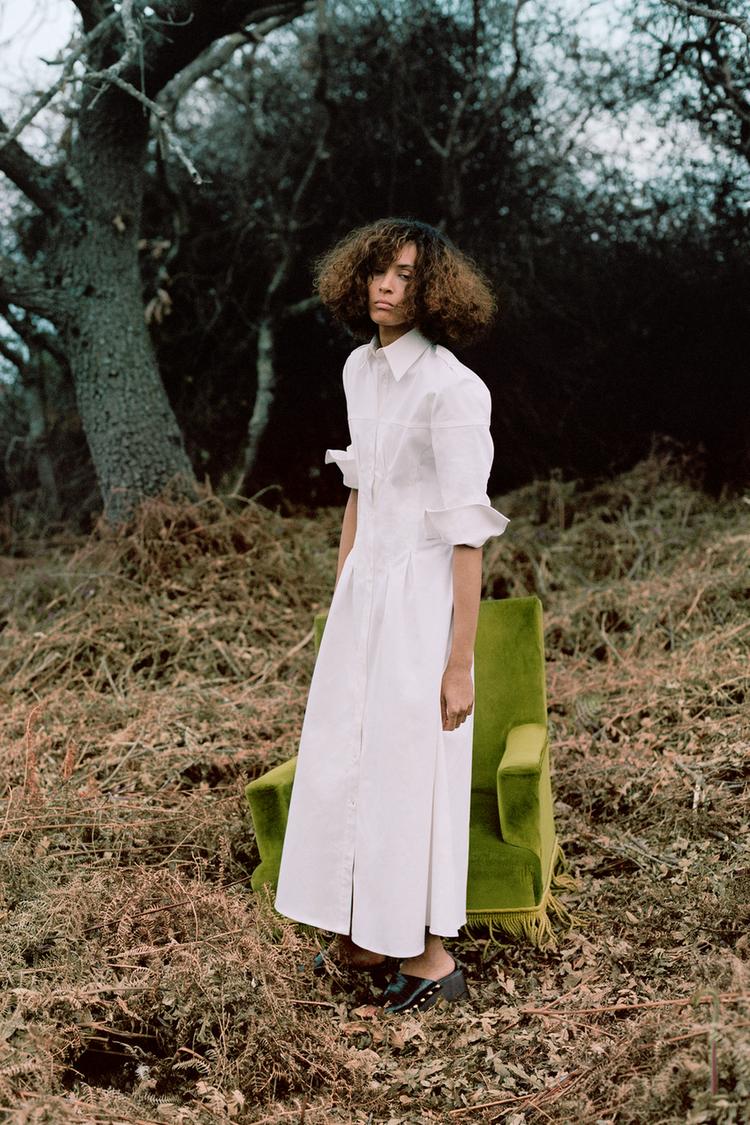 Zara Robe Chemisier Femme Soirée Chemise Oversize Robe Chemise