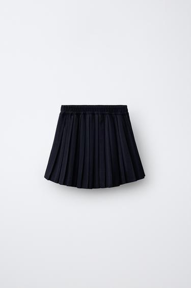 STRIPED PLEATED SKIRT — Navy blue 2