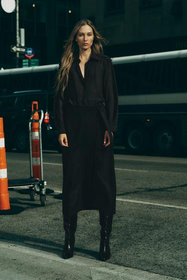 ПЛАТЬЕ МИДИ ИЗ ДВУХ ЧАСТЕЙ — ЧЕРНЫЙ от Zara — изображение 0