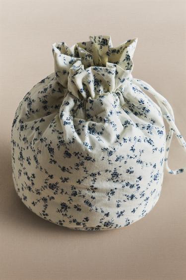 아기용 블루 플로랄 프린트 버킷백 파우치 - Zara 블루