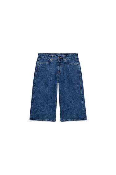 ZW COLLECTION MID-WAIST DENIM BERMUDA SHORTS - Mid-blue by Zara