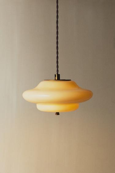 LAMPE PLAFOND VERRE PETITE - Vanille de Zara