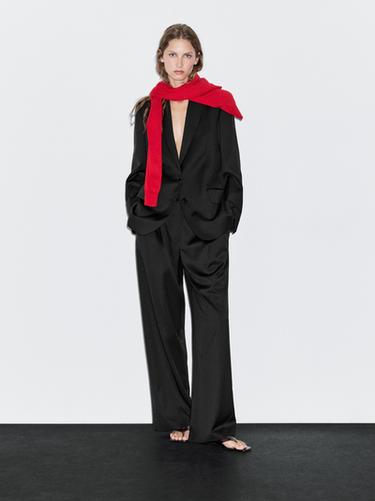 Zara Pleated extra fine wool trousers - Black