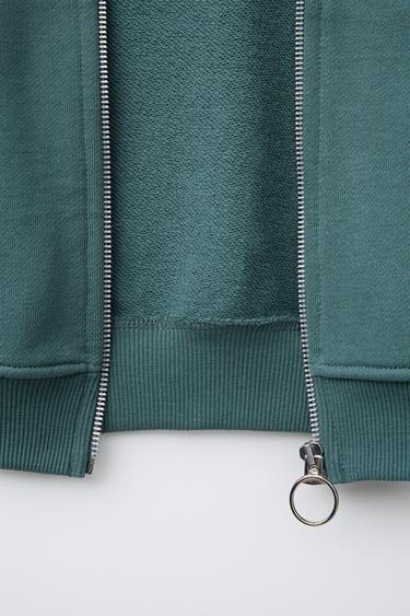 SWEAT ZIPPÉ BRODÉ - Vert / Bleu de Zara - Image 3