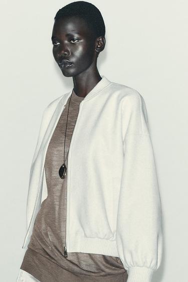 BLOUSON BOMBER OVERSIZE SOFT - Écru de Zara - Image 3