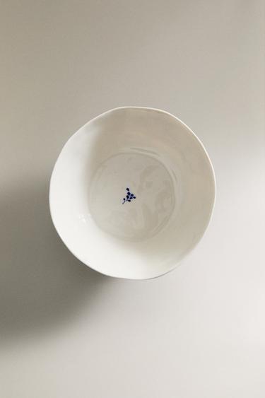 FLORAL PORCELAIN BOWL - White / Navy by Zara - Image 4
