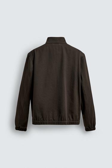 WOOL - COTTON TEXTURED JACKET - Chocolate by Zara - Image 8