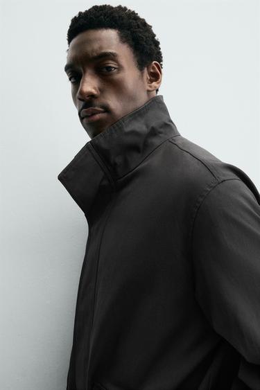 WAXED FINISH TRENCH COAT - Dark grey by Zara - Image 6