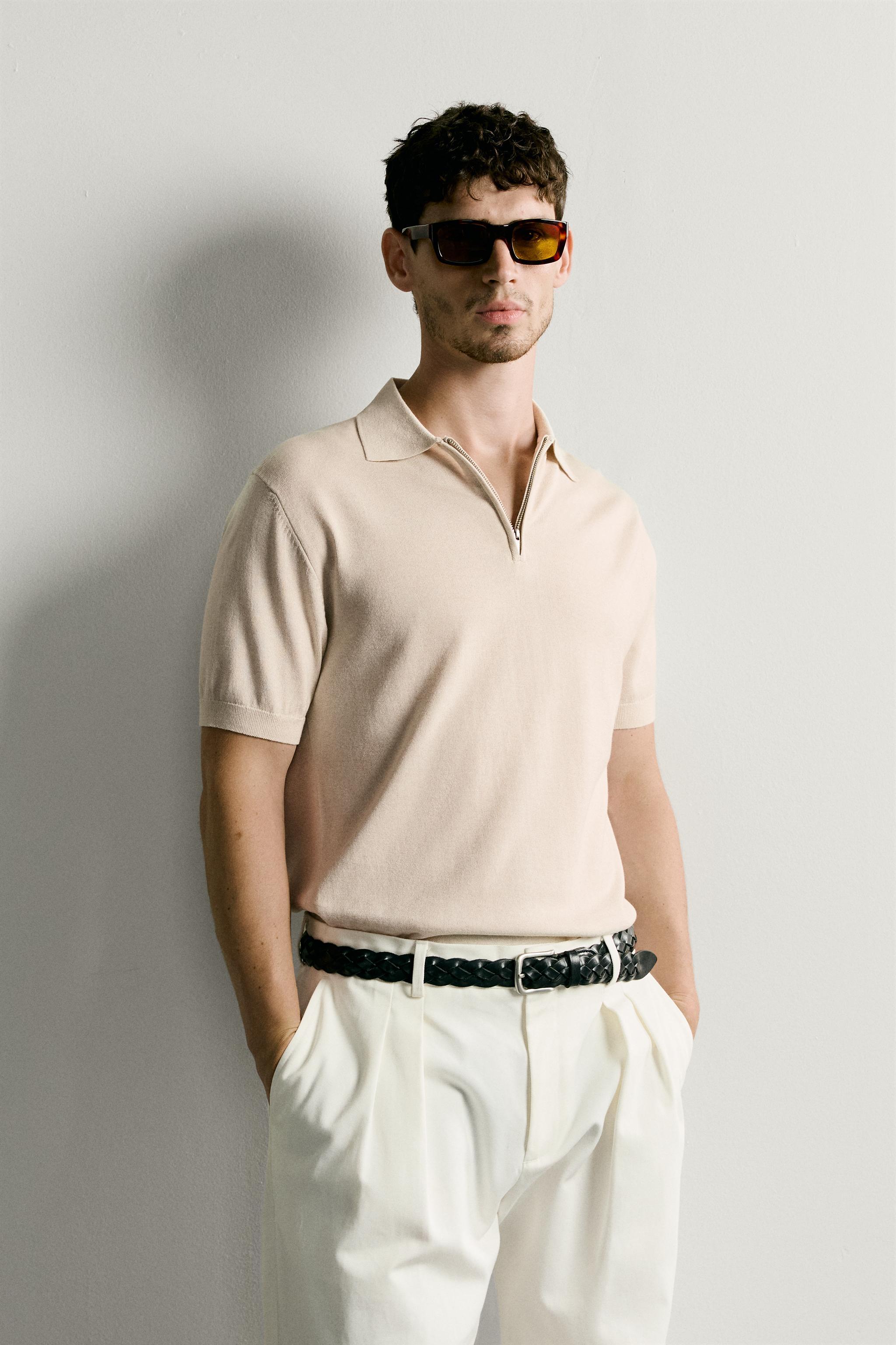 REGULAR FIT ZIP KNIT POLO