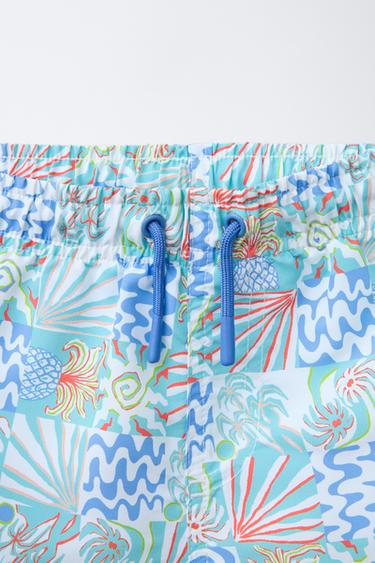 6-14 YEARS/ PALM TREE PRINT SWIM SHORTS - Sand by Zara - Image 2
