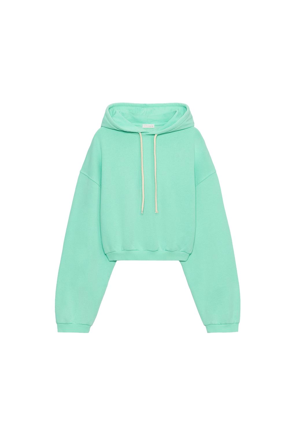 Neon Cropped Sweatshirt - Blue / Green by Zara