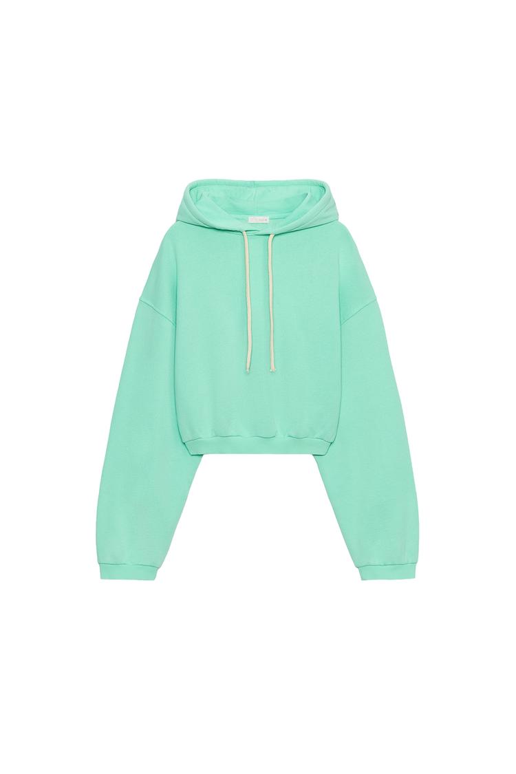 Sudadera cropped fluor