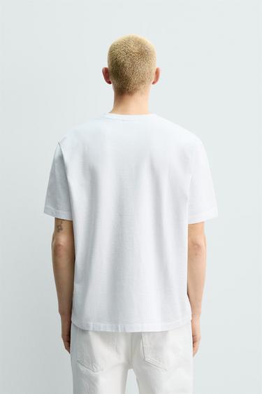 T-SHIRT HEAVYWEIGHT À MANCHES COURTES - Blanc de Zara - Image 2