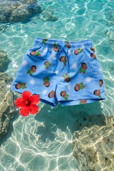 2-6 YEARS/ MAUI VAIANA © DISNEY PRINT SWIM SHORTS - Light blue by Zara