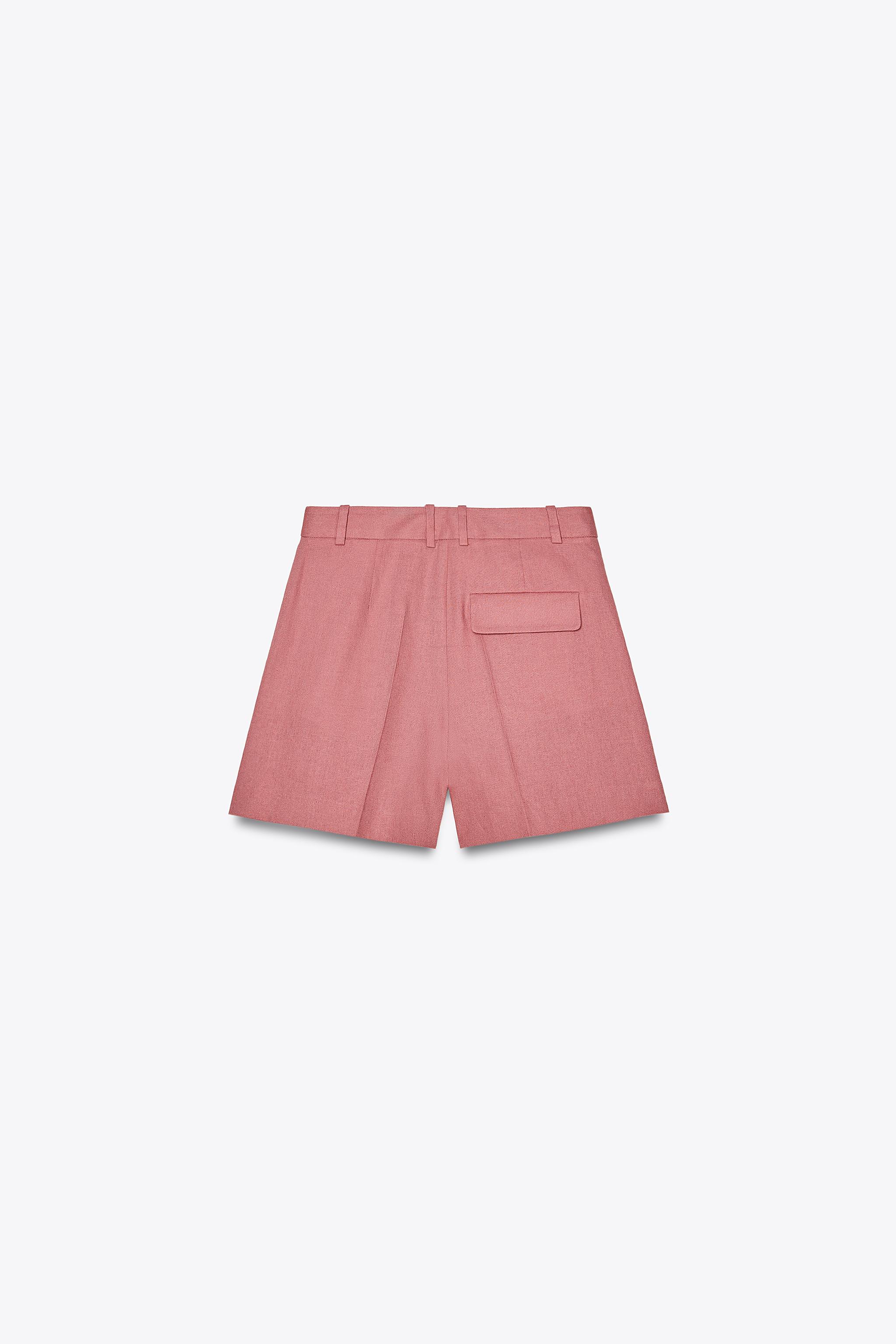 リネンハイウエストバミューダパンツ - ブラック | ZARA Japan