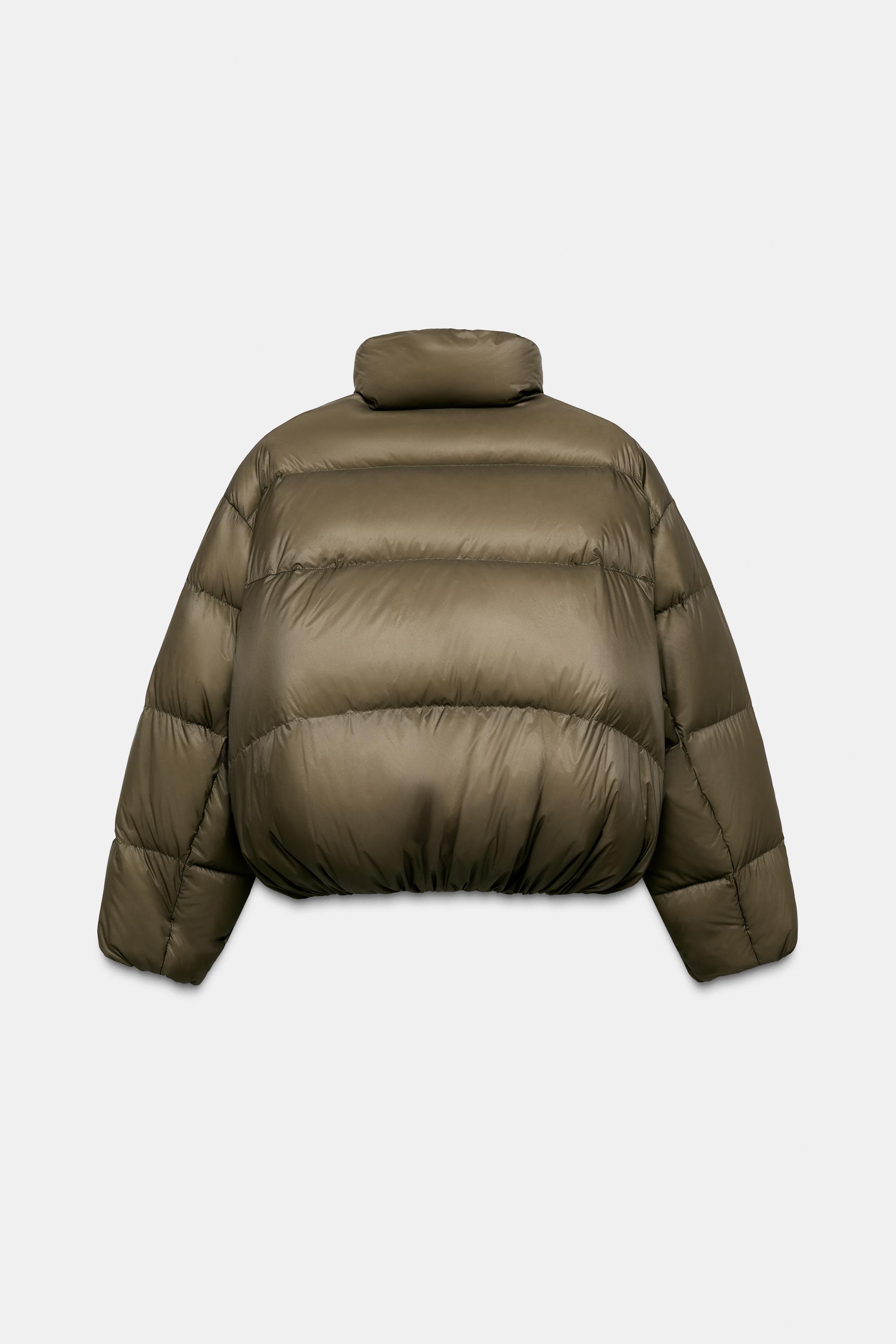 WATER REPELLENT WINDPROOF SHORT PUFFER COAT - Khaki | ZARA United