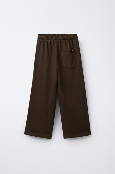 ENSEMBLE SWEAT À CAPUCHE ET PANTALON WIDE LEG BRODÉ - Marron de Zara - Image 4