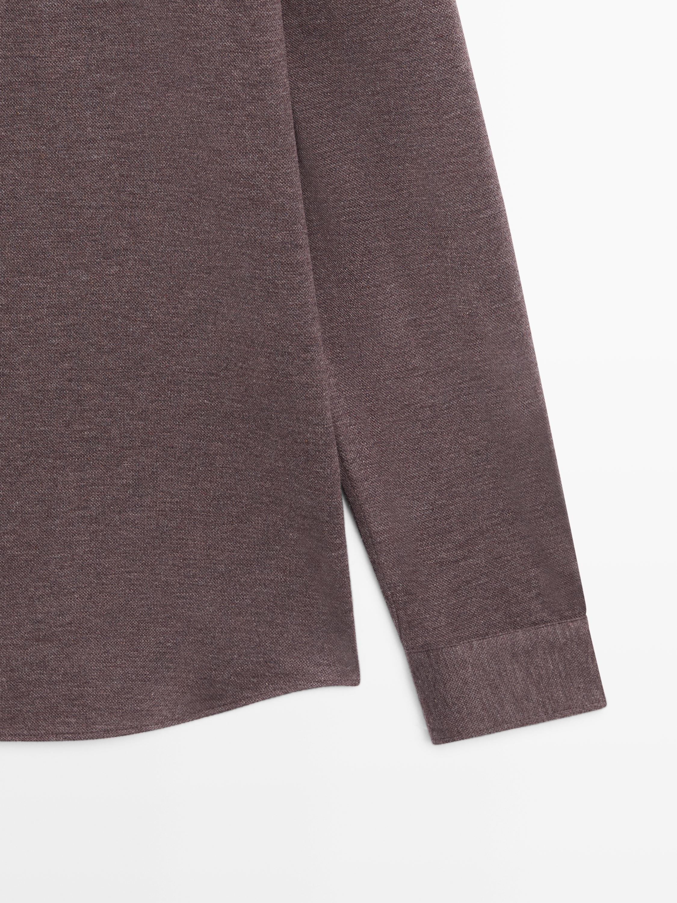Regular fit melange shirt