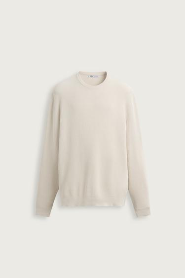 JERSEY REGULAR FIT ESTRUCTURA - Crudo de Zara