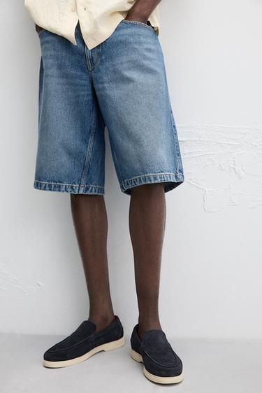 Zara CASUAL LEATHER LOAFERS - Blue