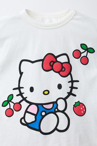 HELLO KITTY © SANRIO CHERRY T-SHIRT AND BERMUDA SHORTS SET - Red by Zara - Image 2