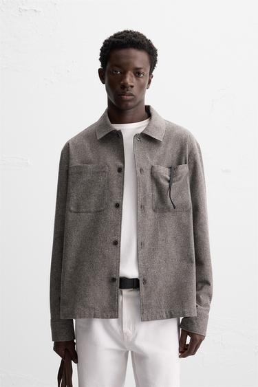 TEXTURED OVERSHIRT - Beige-brown by Zara - Image 1