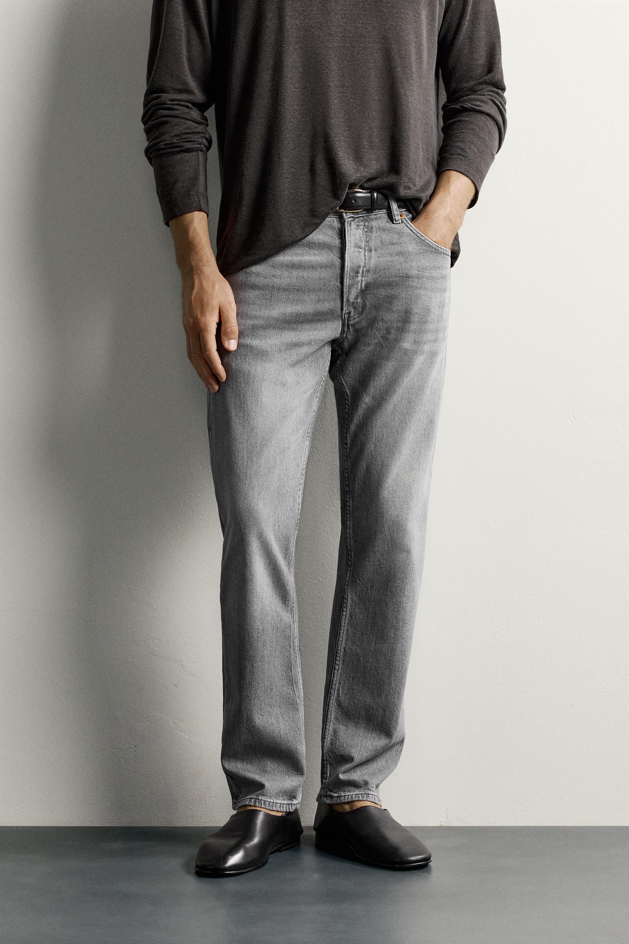REGULAR FIT JEANS — Gray