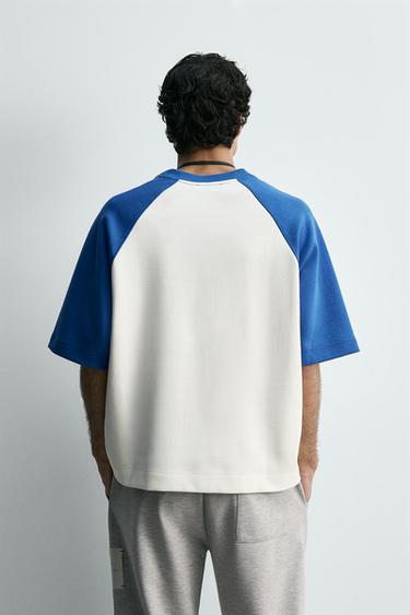 COLOUR BLOCK T-SHIRT - Blue by Zara - Image 2