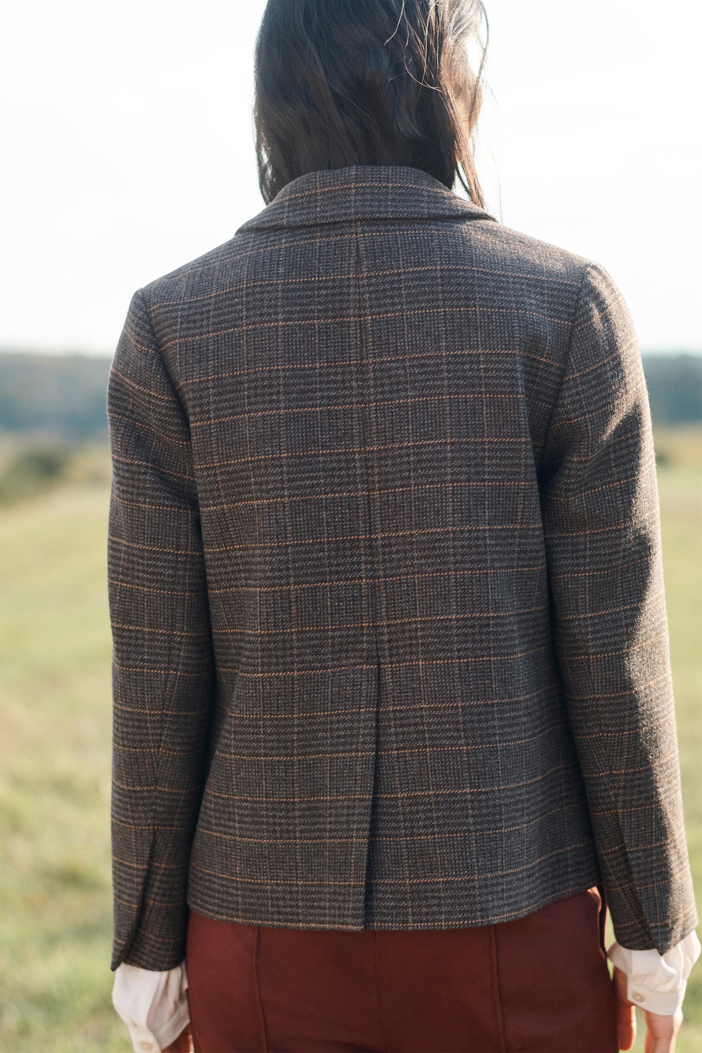 チェック柄ブレザー LIMITED EDITION - ブラウン | ZARA Japan / 日本