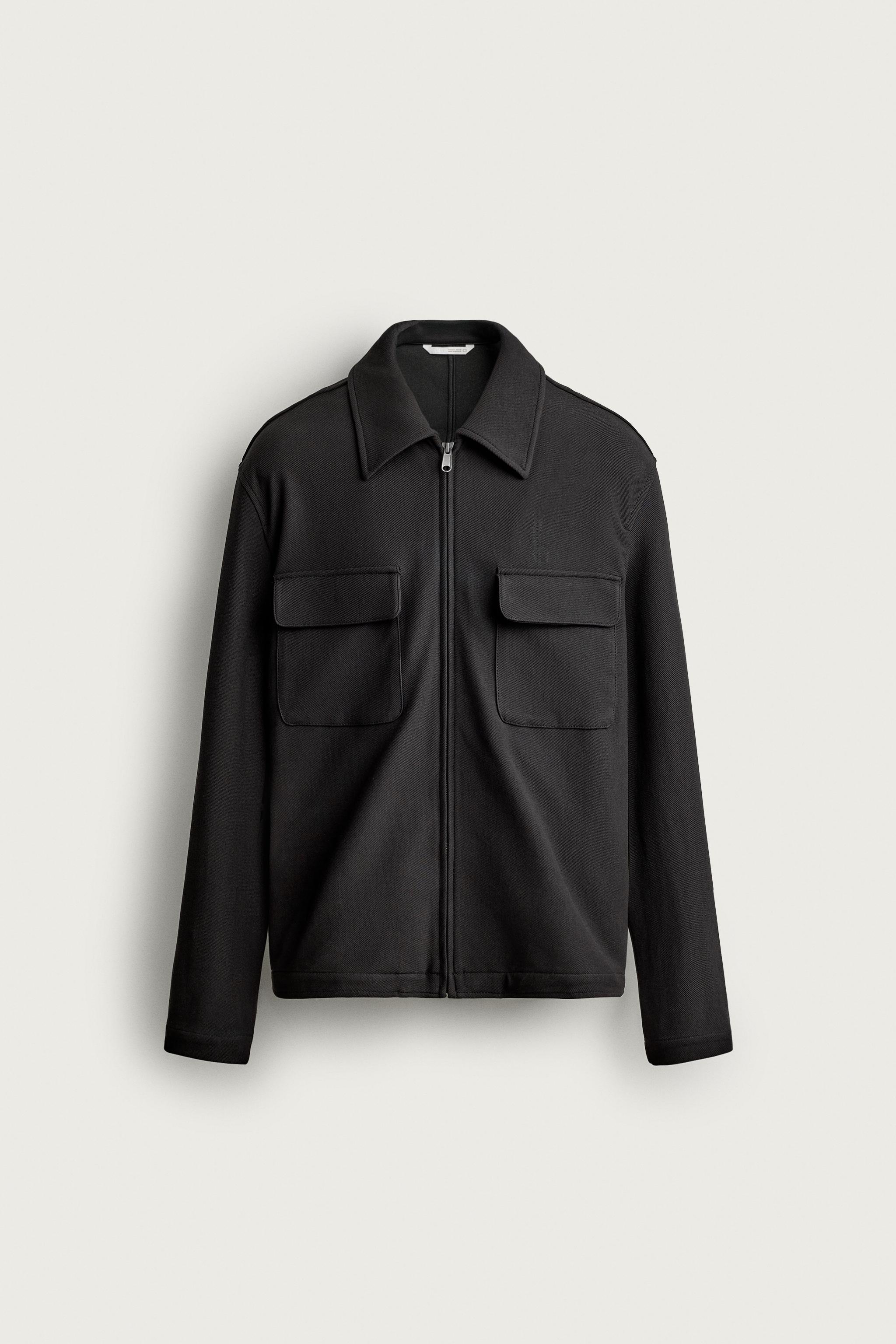 Zara REGULAR FIT ZIP-UP OVERSHIRT — фото 5