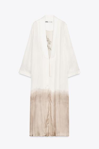 كيمونو مطبع ZW COLLECTION - رمل الخاص بـ Zara