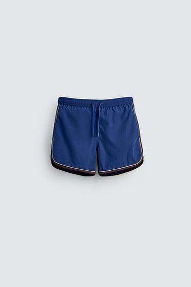 Zara CONTRAST SHORT SWIMSUIT - Blue