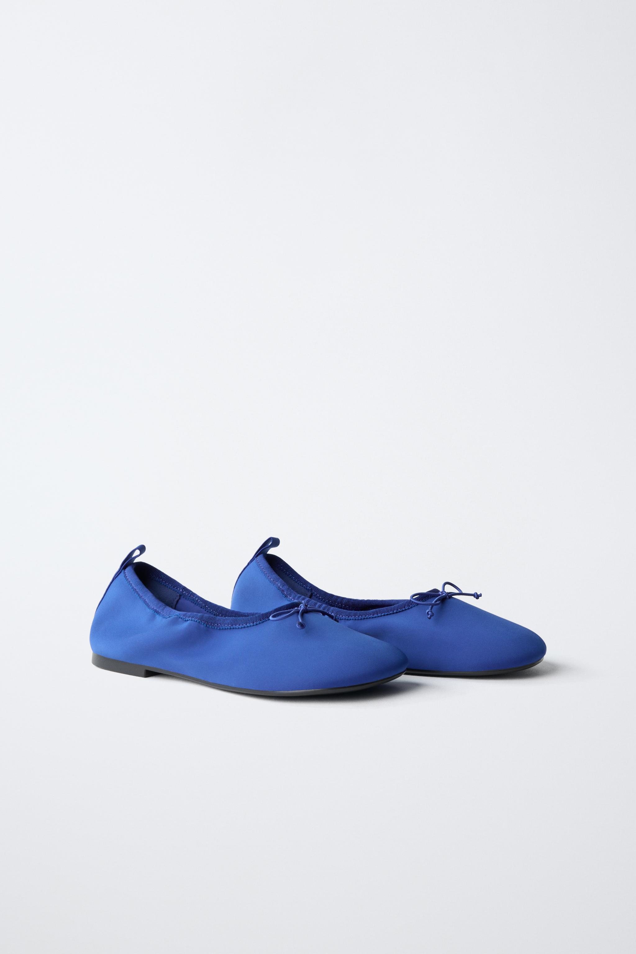 BOW BALLET FLATS — Blue