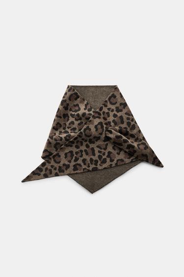 ANIMAL PRINT WOOL BANDANA - Leopard by Zara