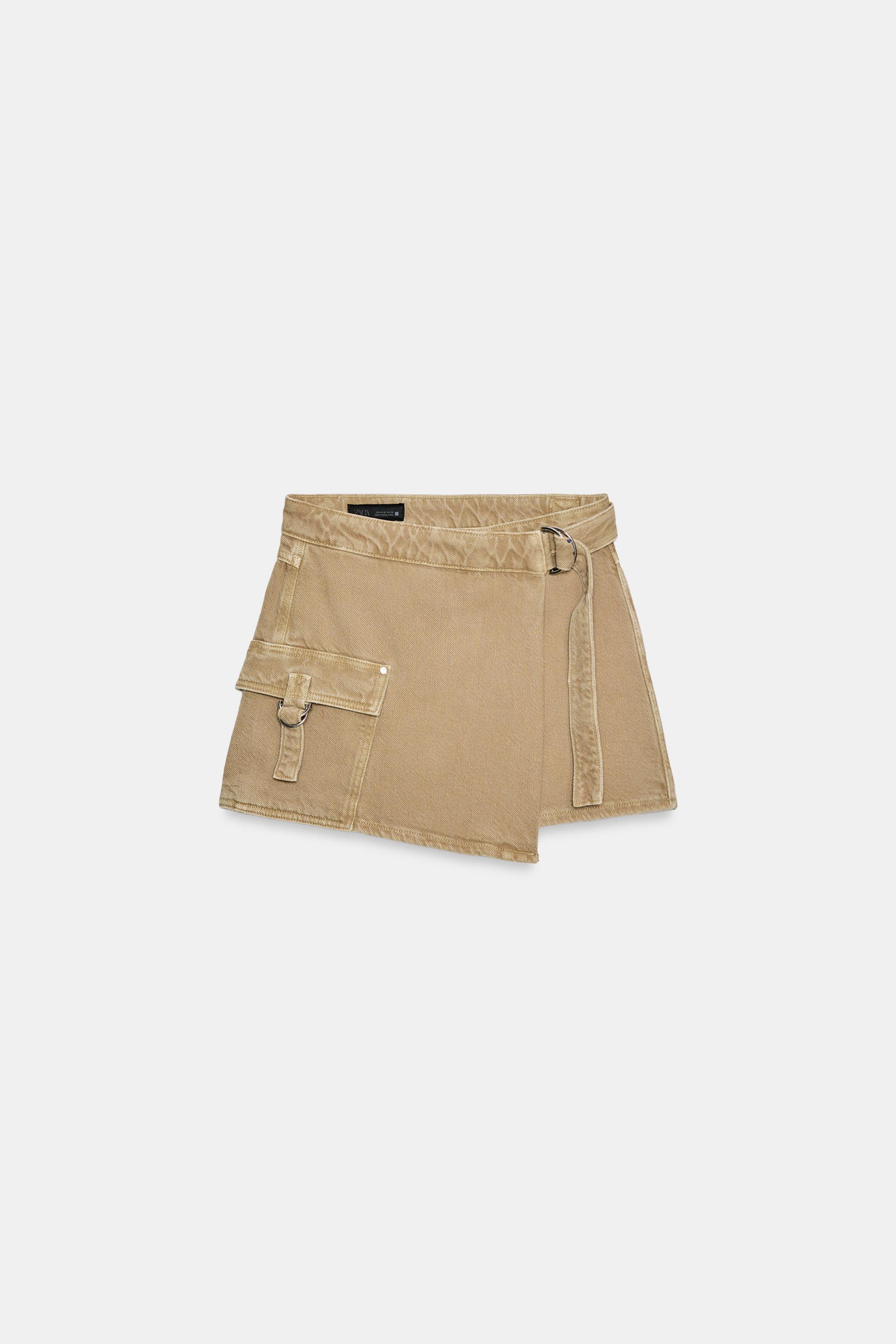 Женские юбки Zara WRAP CARGO SKORT — фото 6