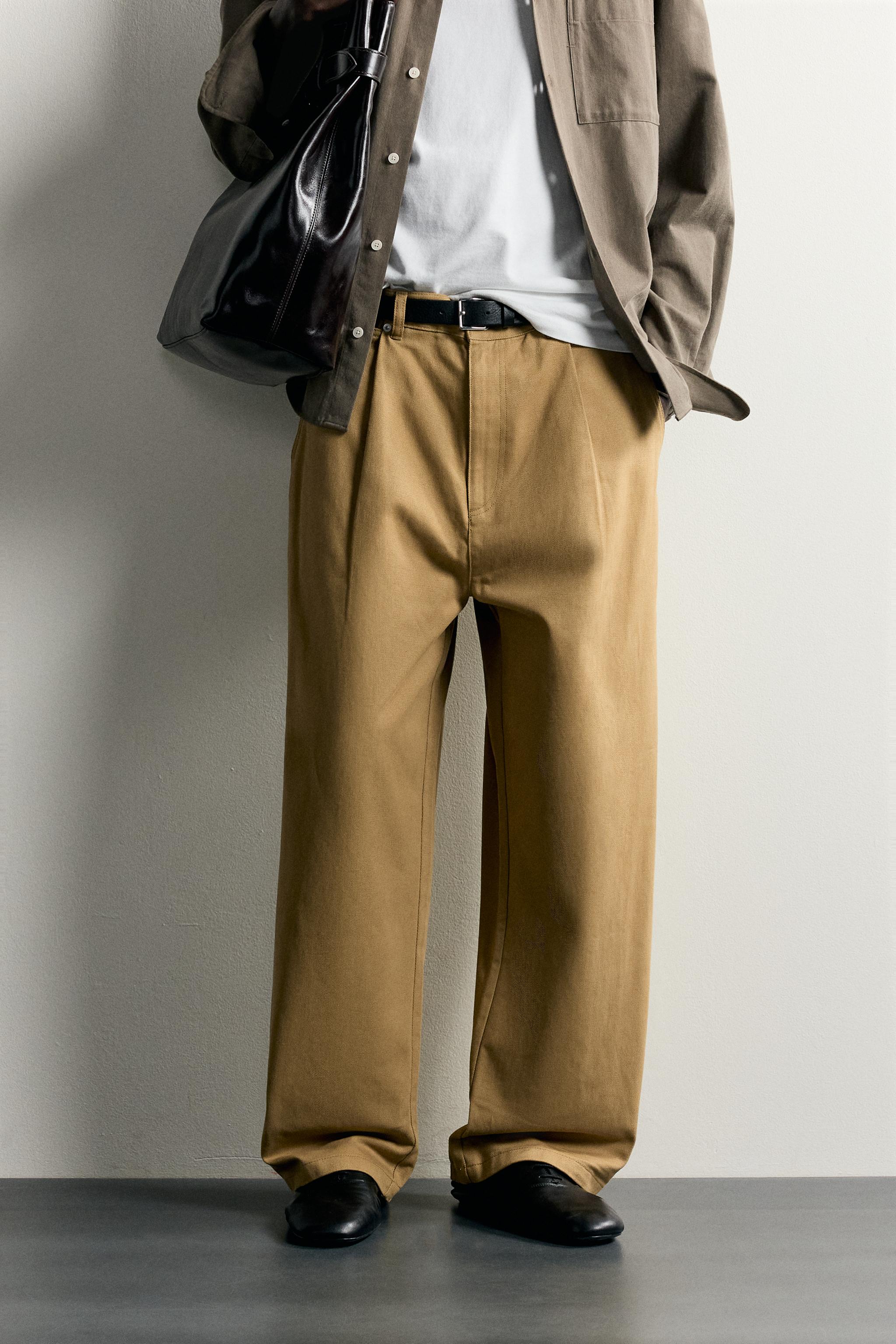 PANTALON À PLIS COUPE BARREL