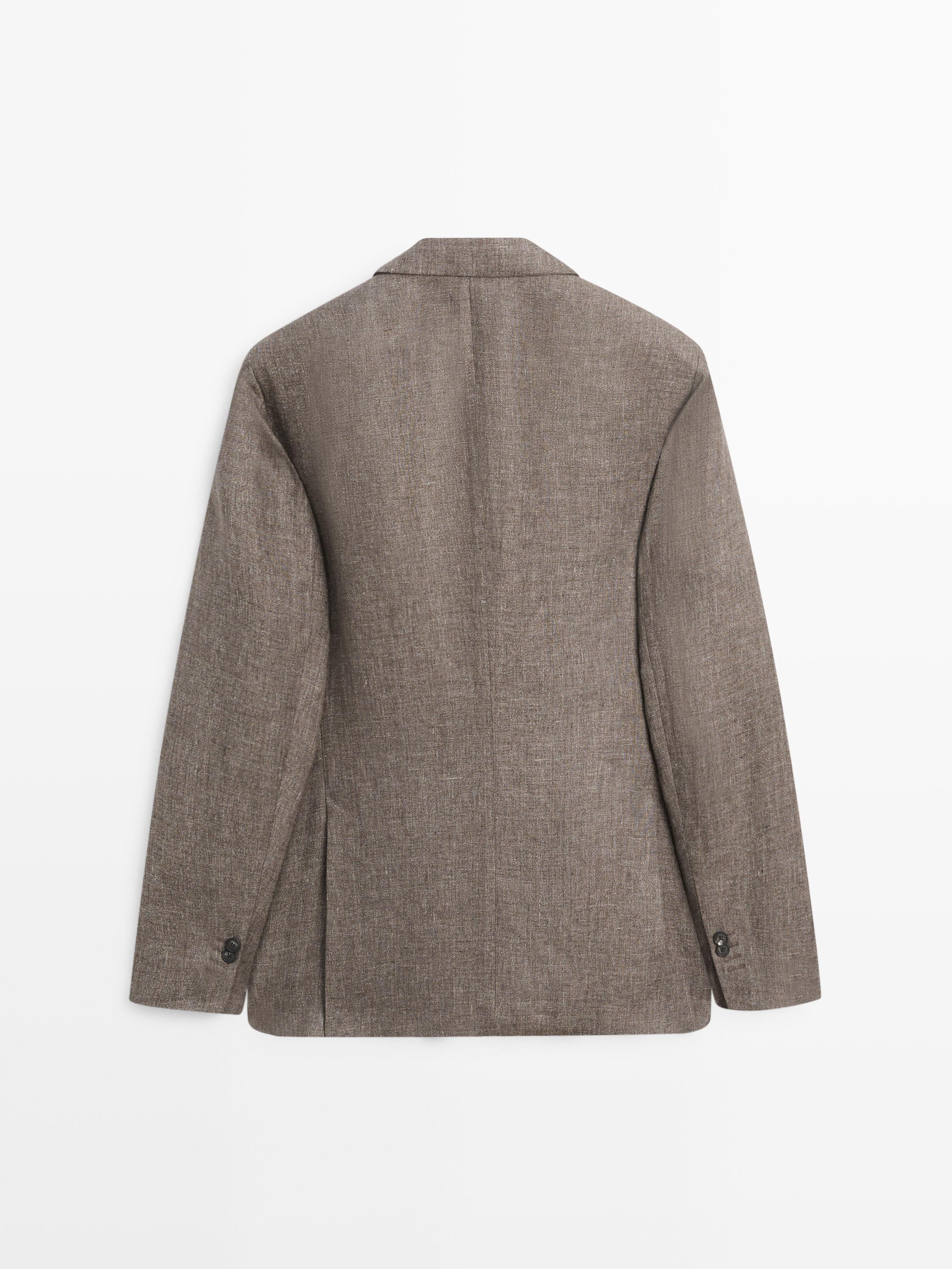 100% linen tailored marl blazer