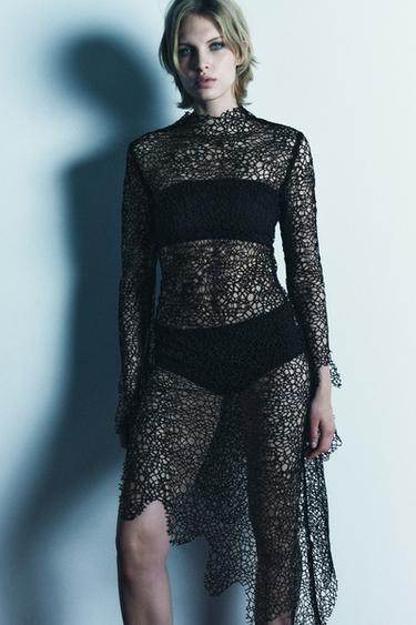 VESTIDO MIDI ASIMÉTRICO LIMITED EDITION - Negro de Zara